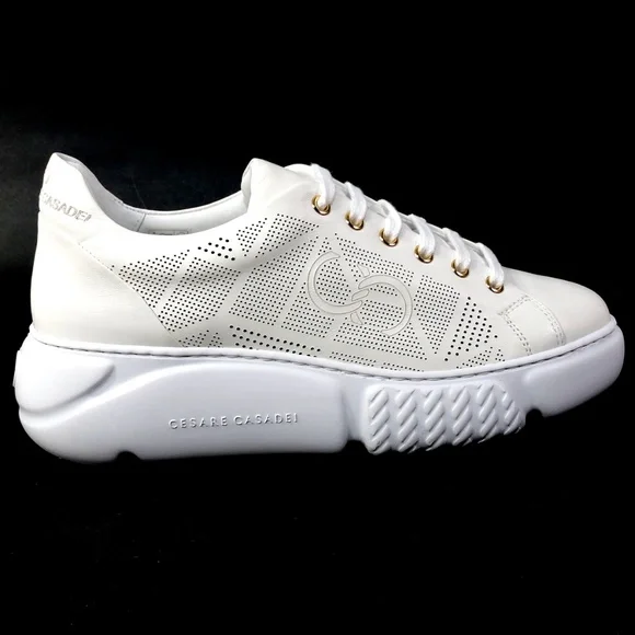 CASADEI 🇮🇹 WOMEN'S OFF WHITE LEATHER COMFORT FASHION SNEAKERS